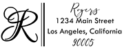 Double lines Letter R Monogram Stamp Sample